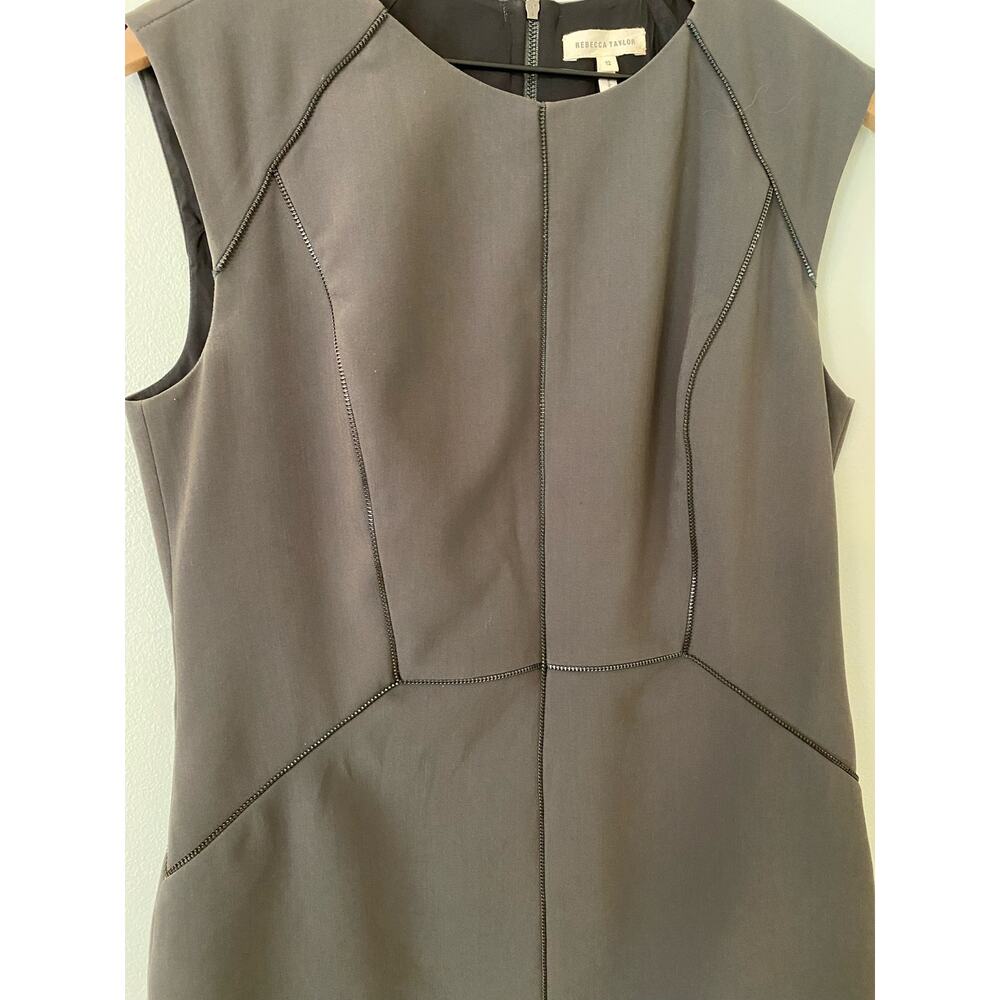 Rebecca Taylor Olive Green Sleeveless Zip Shift Dress - Picture 4 of 9